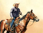 Western, Equine Art - Happy Cowboy